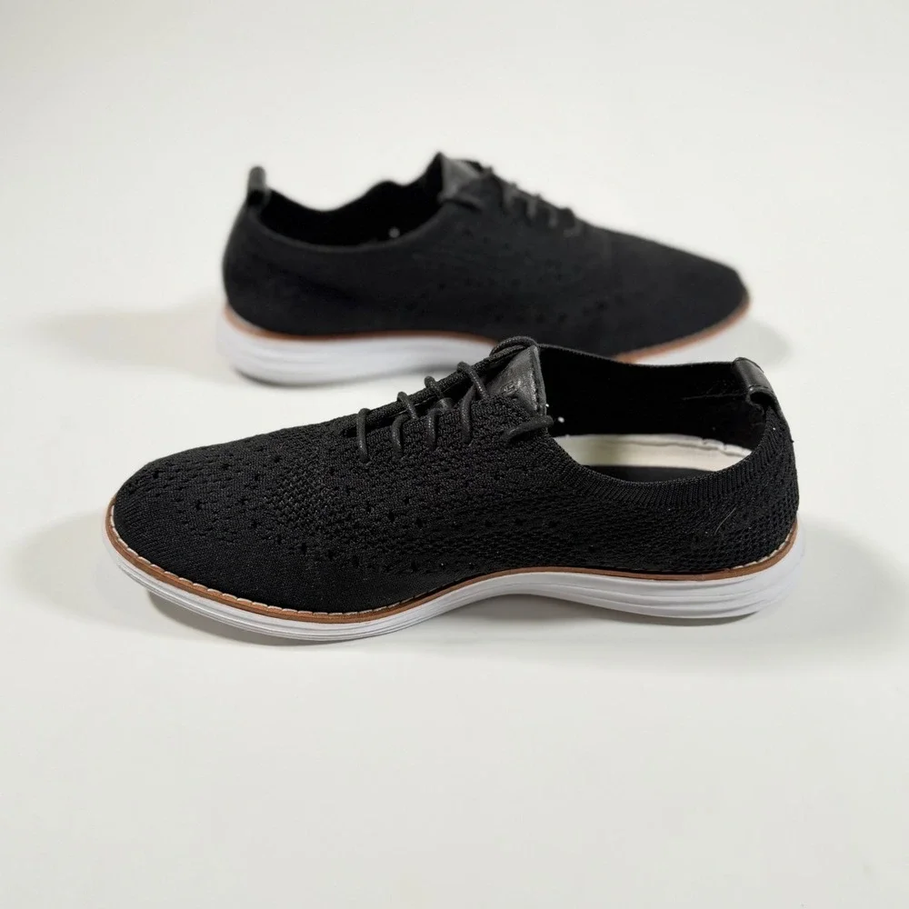 Cole Haan OriginalGrand Stitchlite Wingtip Oxford Black White Minimalist Size 7